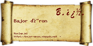 Bajor Áron névjegykártya