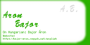 aron bajor business card